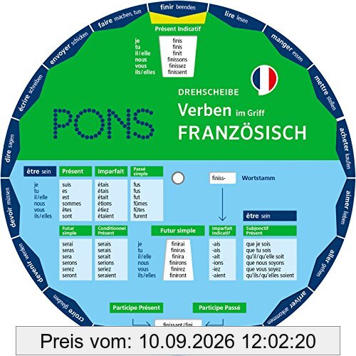 PONS Drehscheibe Verben Französisch im Griff! Die unregelmäßigen Verben mit einem Dreh nachschlagen.