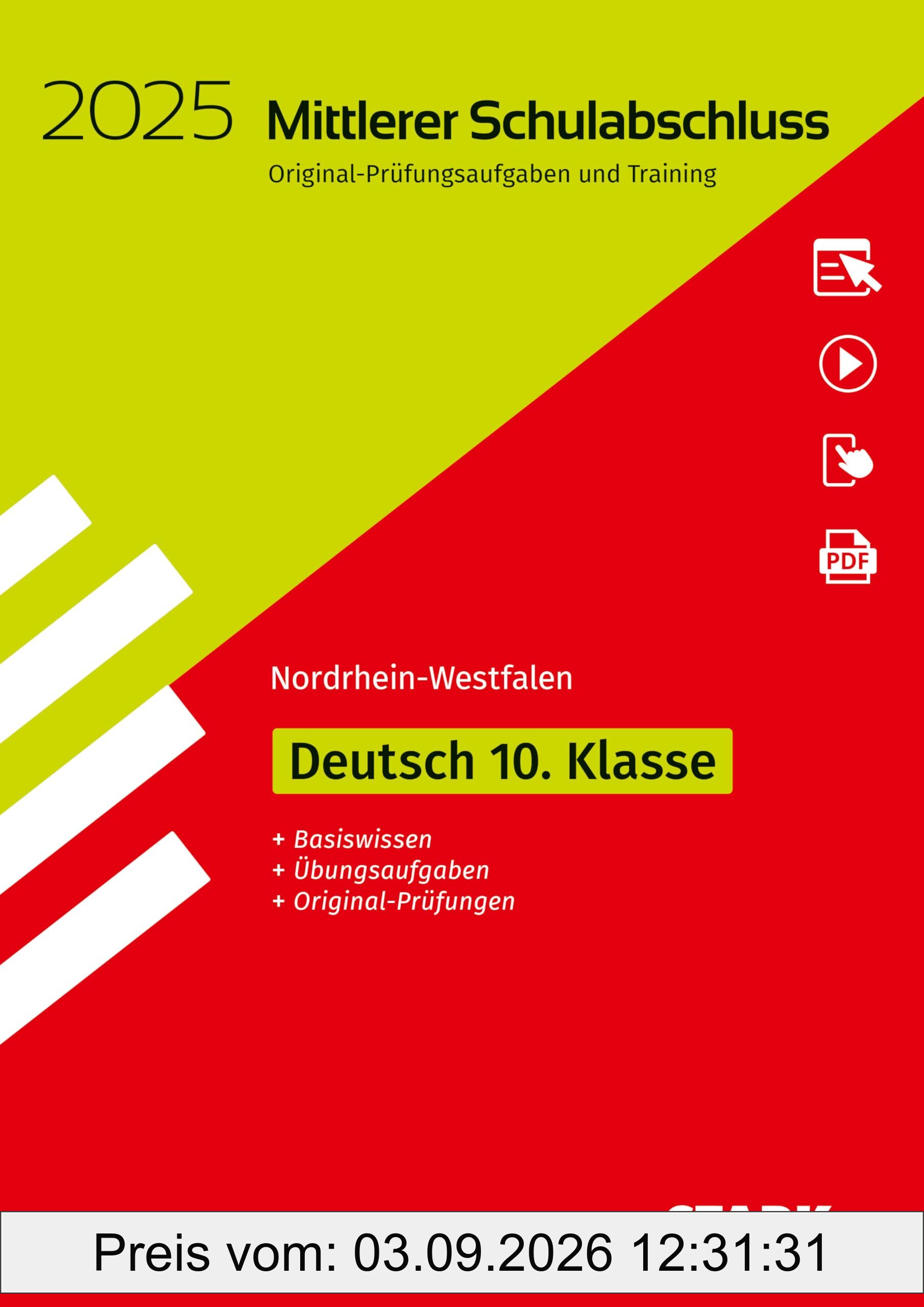 STARK Original-Prüfungen und Training - Mittlerer Schulabschluss 2025 - Deutsch - NRW