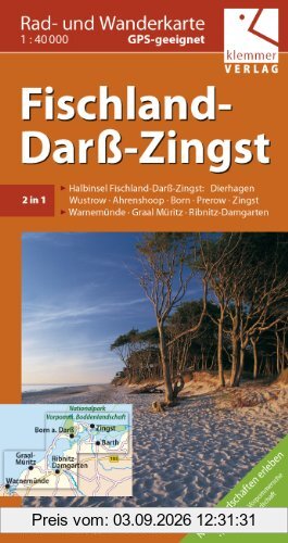 Rad- und Wanderkarte Fischland-Darß-Zingst: Maßstab 1:40.000, GPS geeignet, Erlebnis-Tipps auf der Rückseite