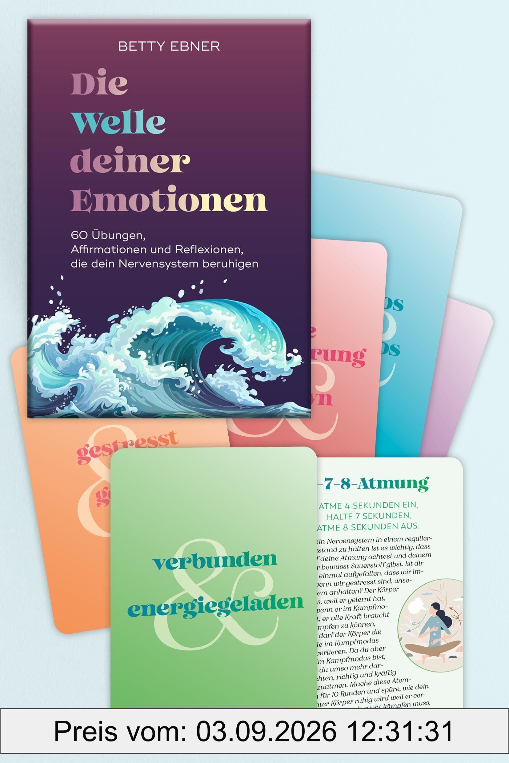 Die Welle deiner Emotionen Kartenset: 60 Übungen, Affirmationen und Reflexionen, die dein Nervensystem beruhigen