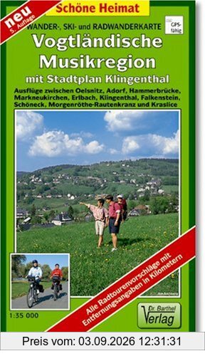 Doktor Barthel Wander- und Radwanderkarten, Vogtland, Musikwinkel: Mit Stadtplan Klingenthal