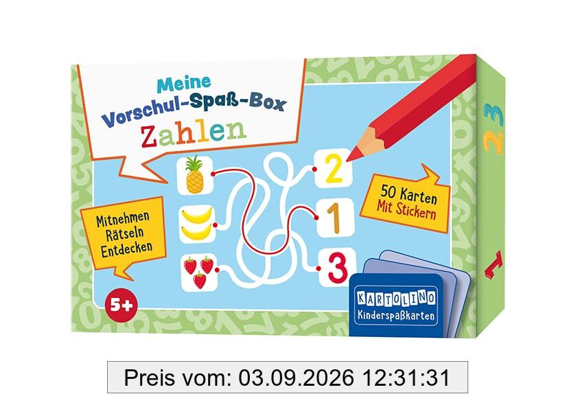 Meine Vorschul-Spaß-Box: Zahlen: Mitnehmen, rätseln, entdecken (KARTOLINO Kinderspaßkarten: Meine Vorschul-Spaß-Box)