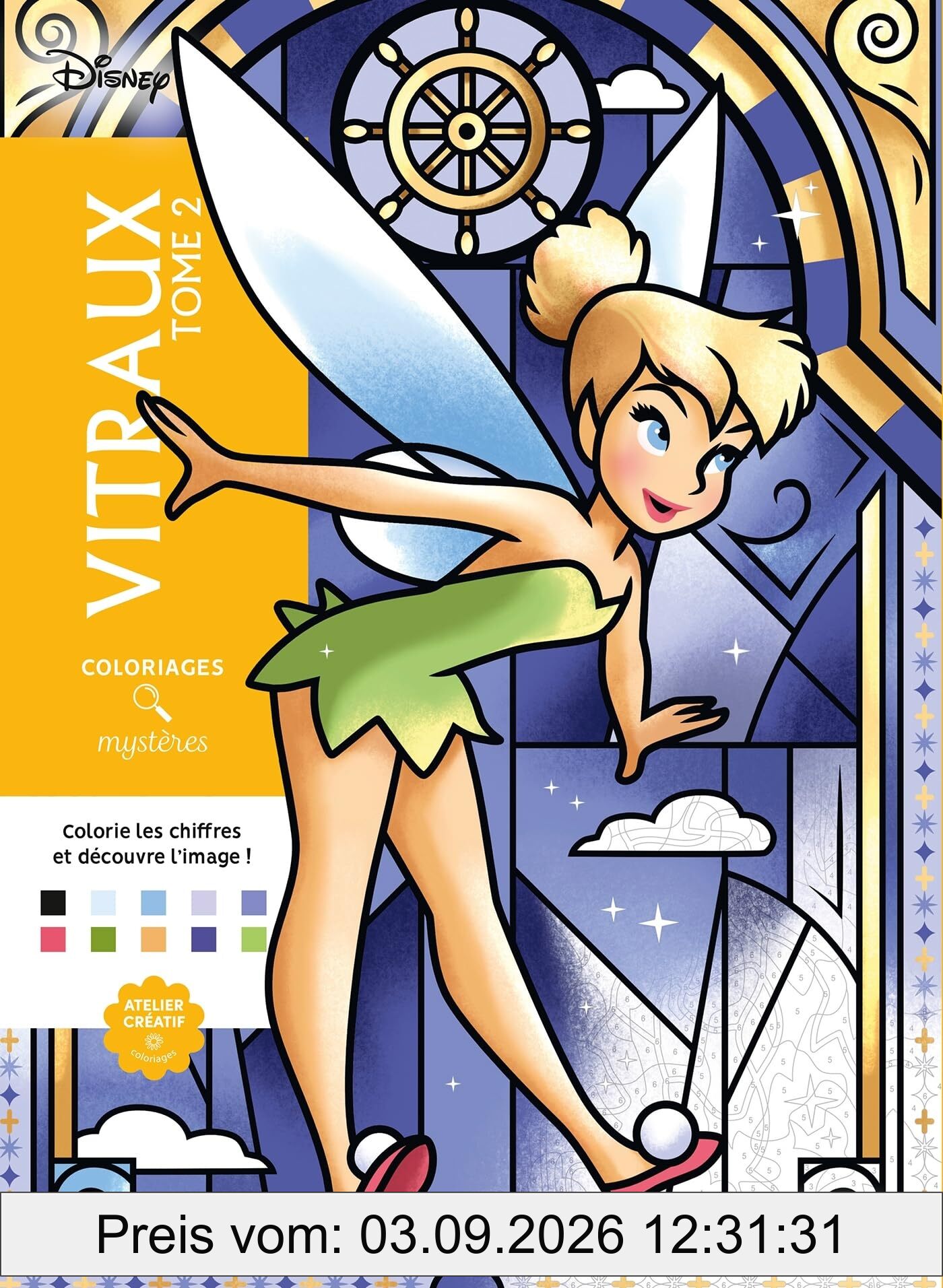 Coloriages mystères Disney : Vitraux Tome 2