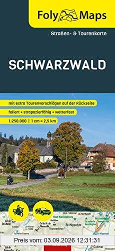 FolyMaps Karte Schwarzwald 1:250 000: Straßen- und Tourenkarte