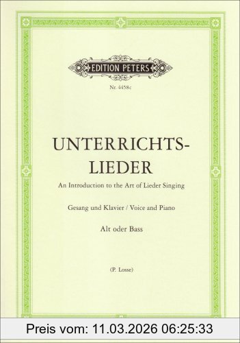 Paul Losse Unterrichtslieder, Eine Sammlung Von 60 Beliebten Liedern Mit Klavierbegleitung - Ausgabe Für Tiefe Stimme