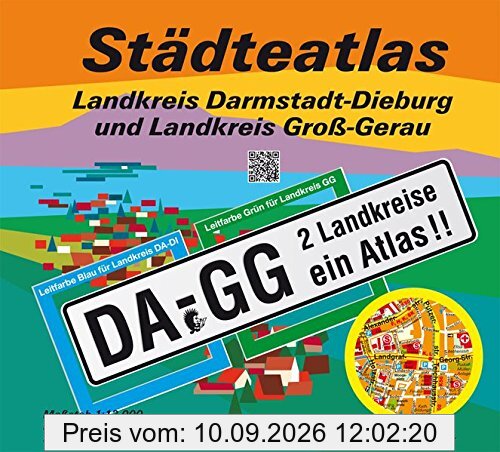 Städteatlas Landkreis Darmstadt-Dieburg und Landkreis Groß-Gerau: DA-GG. 2 Landkreise ein Atlas. 1:13000