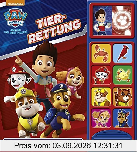 PAW Patrol - Tier-Rettung - Klappen-Geräusche-Buch mit 10 pfotastischen Geräuschen für Kinder ab 3 Jahren