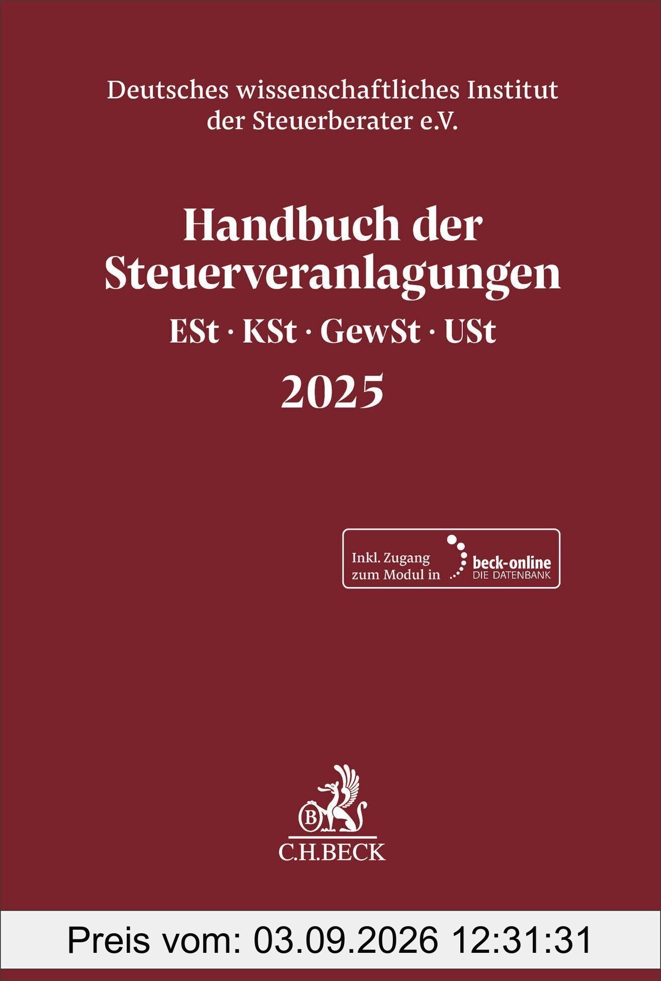 Handbuch der Steuerveranlagungen 2025