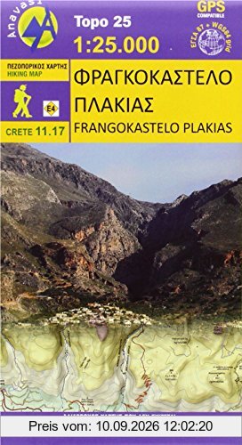 Topografische Bergwanderkarte 11.17 Frangokastelo - Plakias 1 : 25 000 Hiking Map