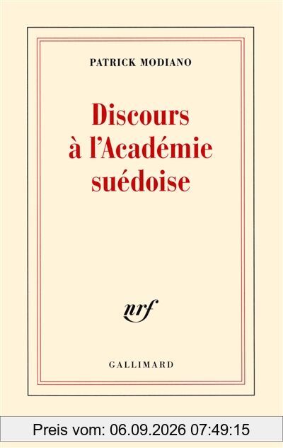Discours à l'Académie suédoise