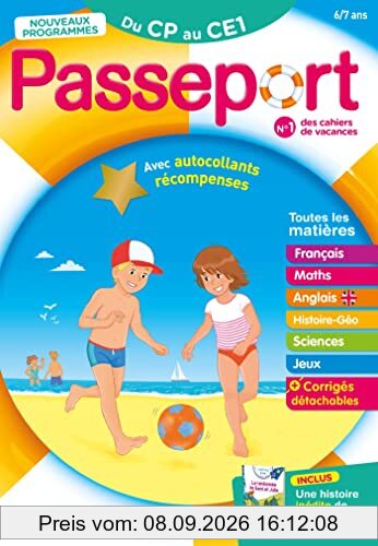 Passeport du CP au CE1, 6-7 ans : toutes les matières : nouveaux programmes