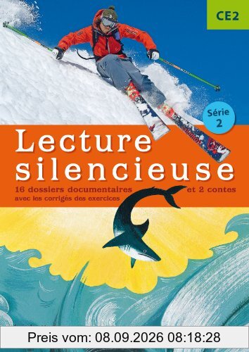 Lecture silencieuse CE2, série 2 : 16 dossiers documentaires et 2 contes : avec les corrigés des exercices