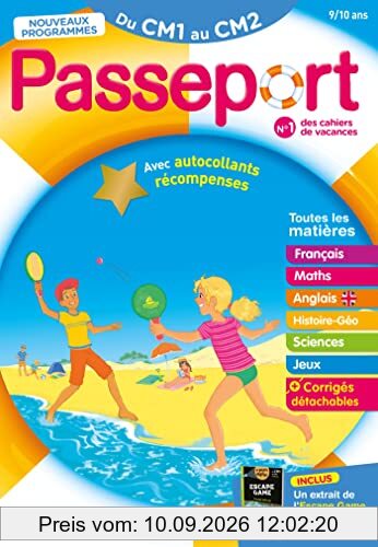 Passeport du CM1 au CM2, 9-10 ans : toutes les matières : nouveaux programmes