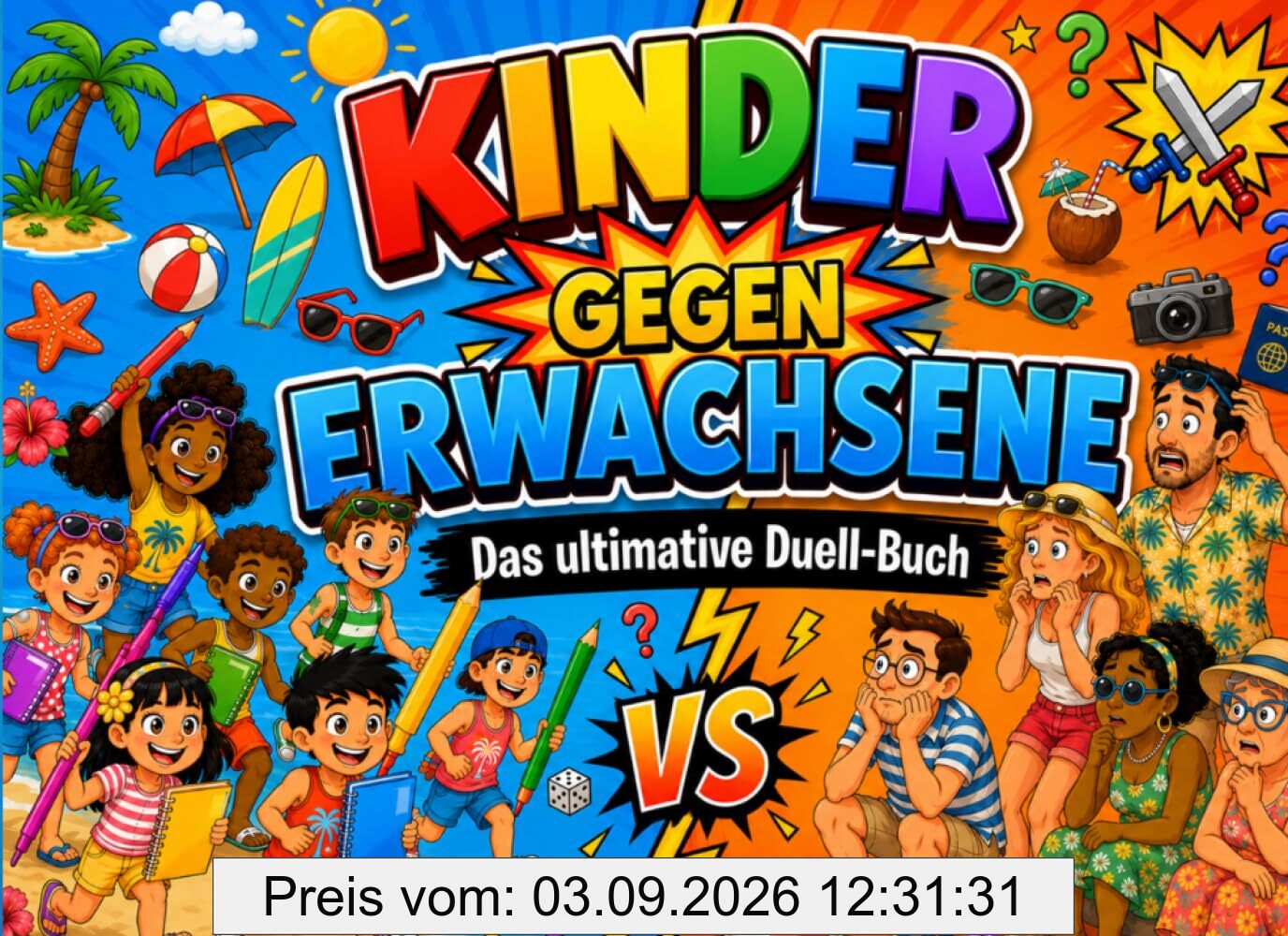 Kinder gegen Erwachsene – Das ultimative Duell-Buch: Wer wird Champion? 28 aufregende 1 gegen 1 Duelle für den Urlaub, Reisen, Regentage oder Familienfeste – Für Kinder ab 8 Jahren
