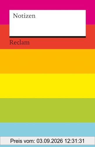 Notizen: Das kleine Reclam-Notizbuch mit Blankoseiten in Regenbogenfarben
