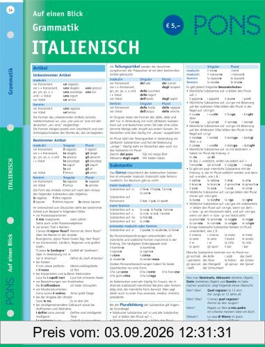 PONS Grammatik auf einen Blick. Italienisch