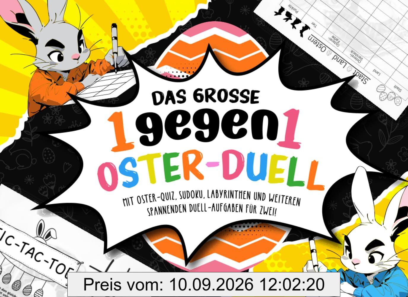 Das große 1gegen1 Oster-Duell: Das perfekte Ostergschenk | Mit Oster-Quiz, Sudoku, Labyrinthen und weiteren spannenden Duell-Aufgaben für Zwei! Spielend durch die Osterzeit!