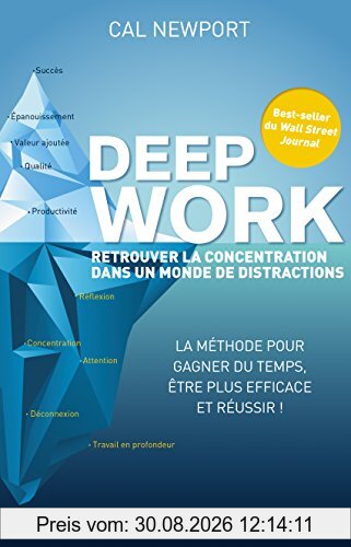 Deep work : retrouver la concentration dans un monde de distractions : la méthode pour gagner du temps, être plus efficace et réussir !