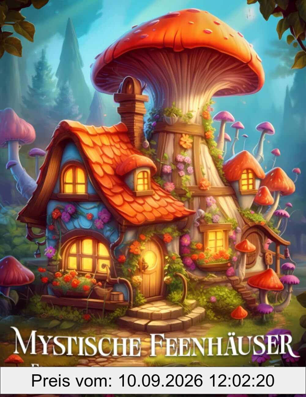 Mystische Feenhäuser Fantasy Ausmalbuch für Erwachsene: Skurrile Märchenarchitektur-Malvorlagen zur Entspannung und zum Stressabbau