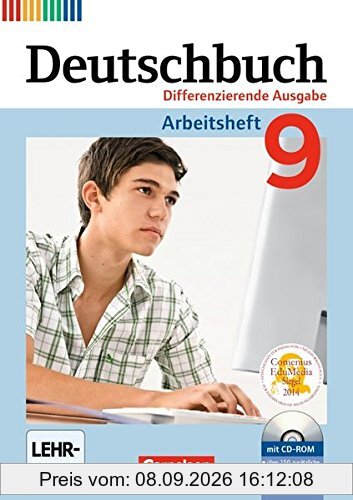 Deutschbuch - Differenzierende Ausgabe: 9. Schuljahr - Arbeitsheft mit Lösungen und Übungs-CD-ROM