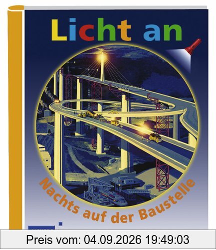 Licht an. Nachts auf der Baustelle