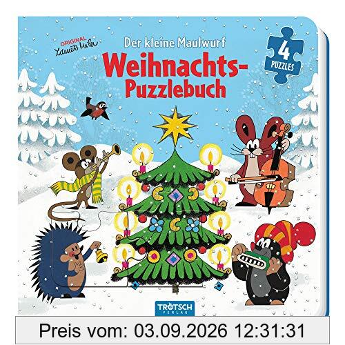 Trötsch Der kleine Maulwurf Puzzlebuch mit 4 Puzzle Weihnachten: Beschäftigungsbuch Entdeckerbuch Puzzlebuch
