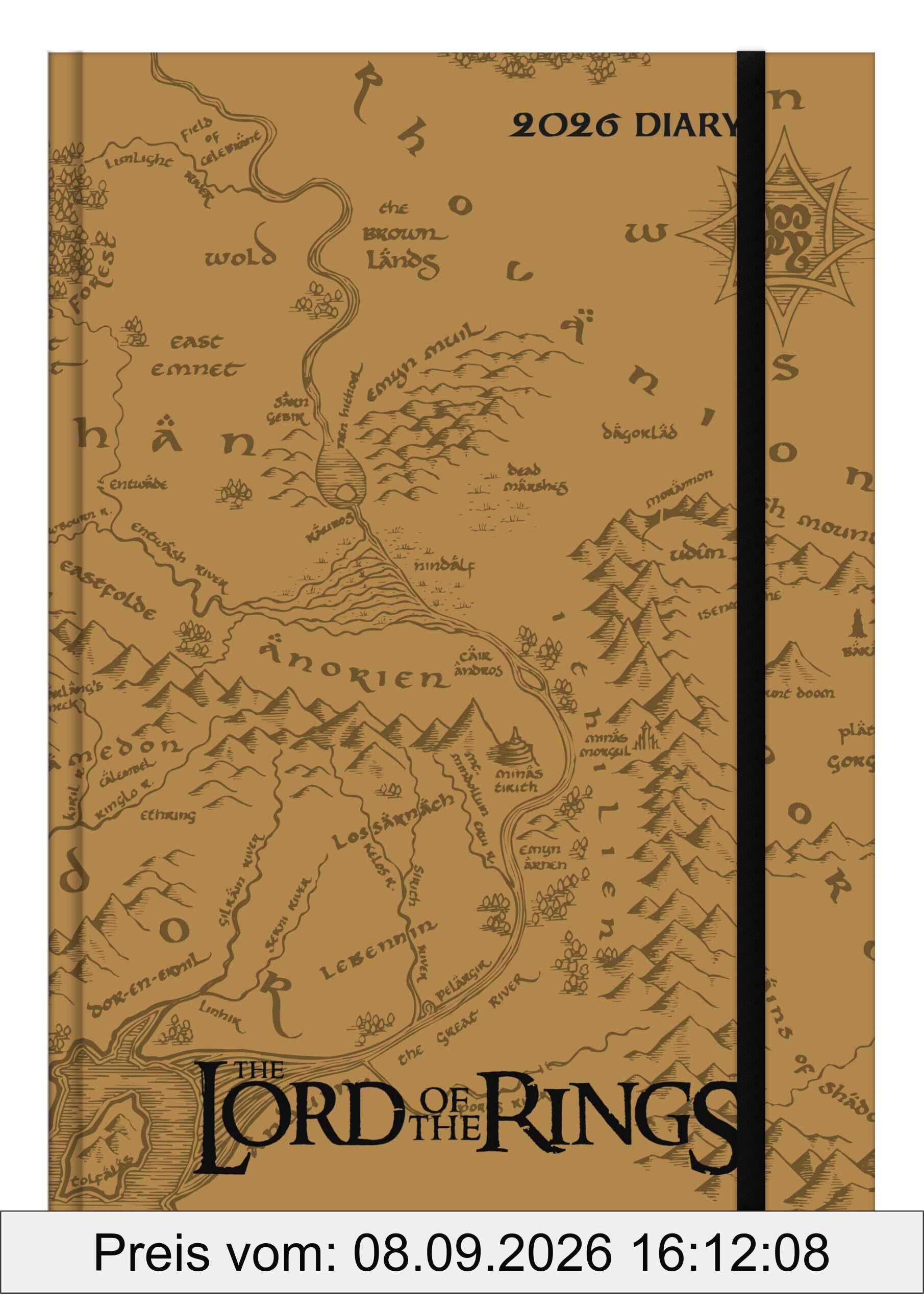 Pyramid - LORD OF THE RINGS 2025 – Diary A5 (14,8×21 cm) mit Motiven aus Mittelerde, Notizbuch & Planer für Fans von Gandalf, Frodo, Aragorn & Tolkiens Herr der Ringe