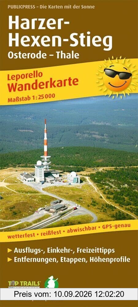 Publicpress Leporello Wanderkarte Harzer Hexen-Stieg, Osterode, Thale 1:25.000: Leporello Wanderkarte mit Ausflugszielen, Einkehr- & Freizeittipps, ... 1:25000 (Leporello Wanderkarte: LEP-WK)
