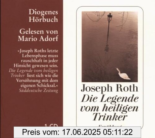 Binding : Audio CD, Edition : 1., Aufl., Label : Diogenes, Publisher : Diogenes, NumberOfDiscs : 1, Format : Audiobook, medium : Audio CD, publicationDate : 2007-10-01, authors : Joseph Roth, narrators : Mario Adorf, languages : german, ISBN : 3257801580