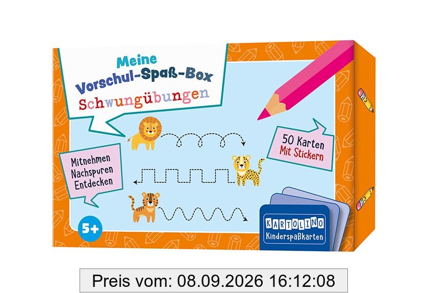 Meine Vorschul-Spaß-Box: Schwungübungen: Mitnehmen, nachspuren, entdecken (KARTOLINO Kinderspaßkarten: Meine Vorschul-Spaß-Box)