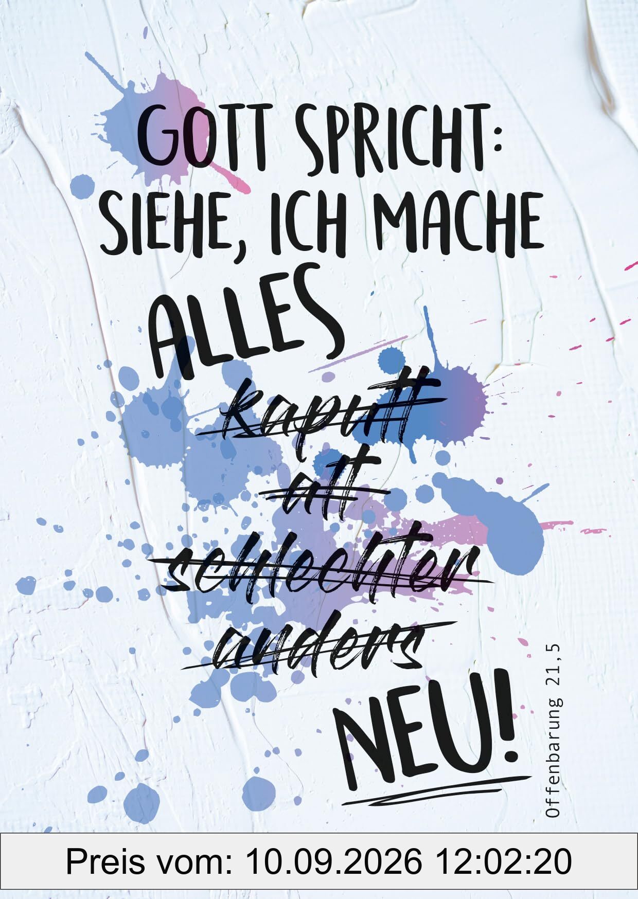 Jahreslosung 2026 - Stundenentwurf und Postkarten (10 Ex.) für Teens und junge E