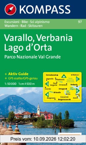 Varallo, Lago d' Orta, Verbania, Parco Nazionale Val de Grande: Wanderkarte mit Kurzführer, Radrouten und alpinen Skirouten. GPS-genau. 1:50.000