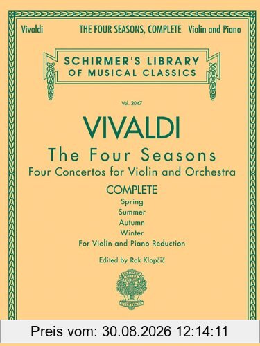 Antonio Vivaldi - The Four Seasons, Complete: For Violin and Piano Reduction