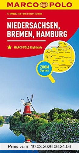 Leer Marco Polo Karte Deutschland Blatt 3 Niedersachsen, Bremen, Hamburg 1, 200 000 (Marco Polo Karten 1, 200.000)