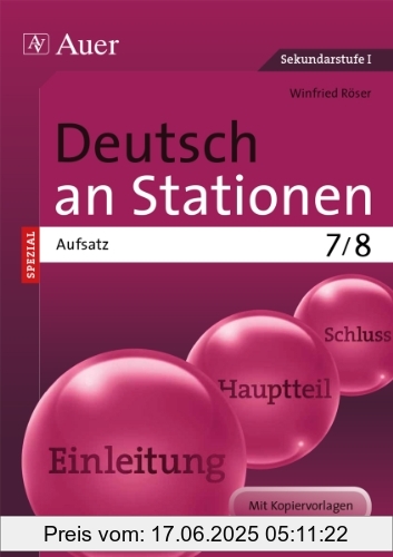 Binding : Broschüre, Edition : 1, Label : Auer Verlag in der AAP Lehrerfachverlage GmbH, Publisher : Auer Verlag in der AAP Lehrerfachverlage GmbH, medium : Sonstige Einbände, numberOfPages : 80, publicationDate : 2014-04-08, authors : Winfried Röser, languages : german, ISBN : 3403072436