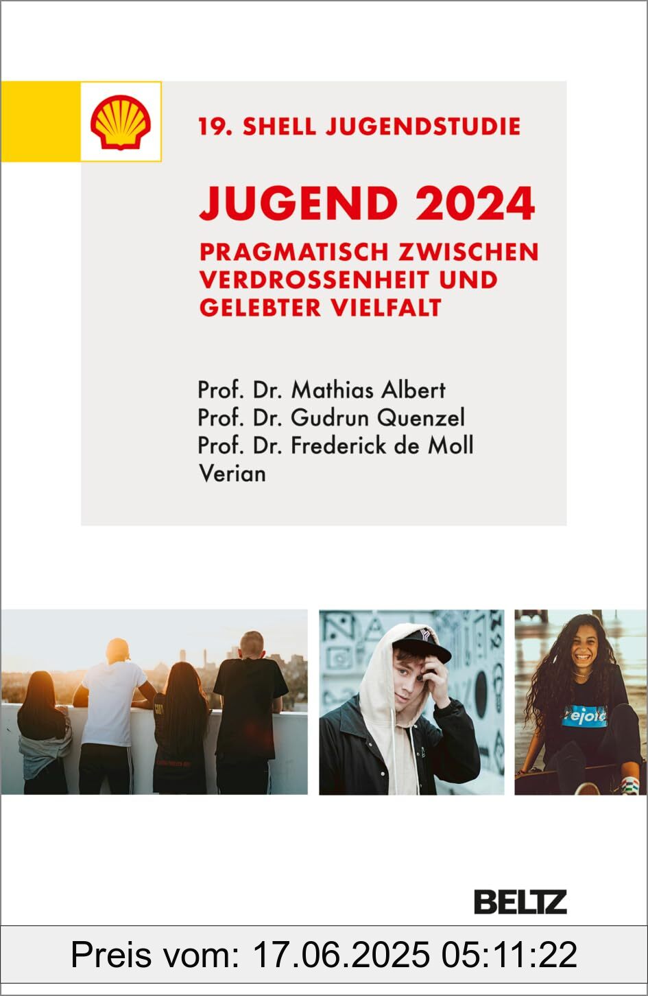 Brand : Beltz, Binding : paperback, Edition : 1, Label : Jugend 2024 – 19. Shell Jugendstudie : Pragmatisch zwischen Verdrossenheit und gelebter Vielfalt, medium : paperback, numberOfPages : 338, publicationDate : 2024-10-15, releaseDate : 2024-10-15, languages : german, ISBN : 3407832346
