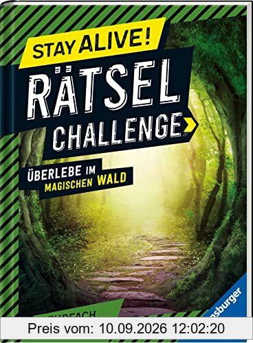 Ravensburger Stay alive! Rätsel-Challenge - Überlebe im magischen Wald - Rätselbuch für Gaming-Fans ab 8 Jahren