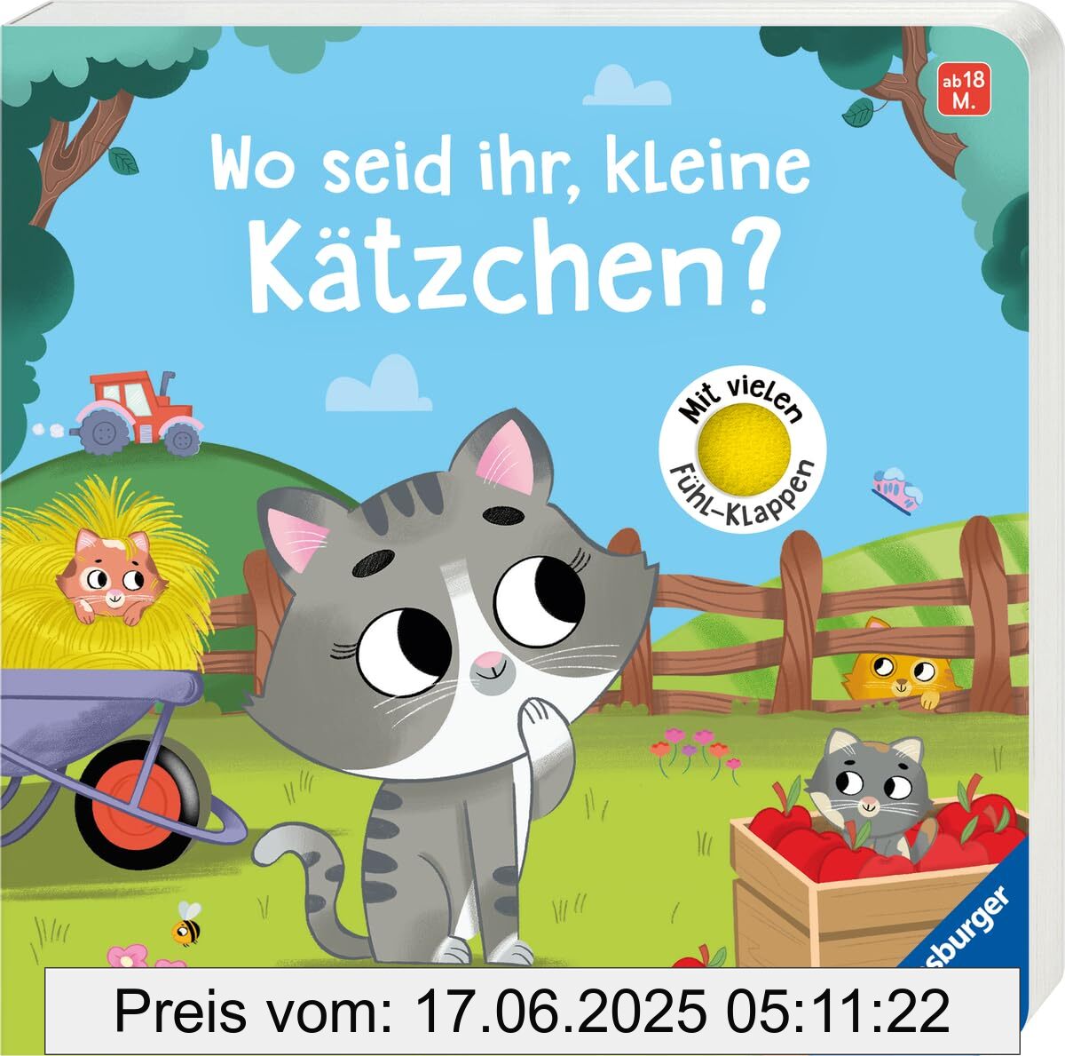 Binding : board_book, Edition : 1, Label : Wo seid ihr, kleine Kätzchen? Spielbuch mit vielen Stoff-Klappen, Kinderbuch ab 18 Monaten, Pappbilderbuch, medium : board_book, numberOfPages : 12, publicationDate : 2025-01-15, languages : german, ISBN : 3473420743