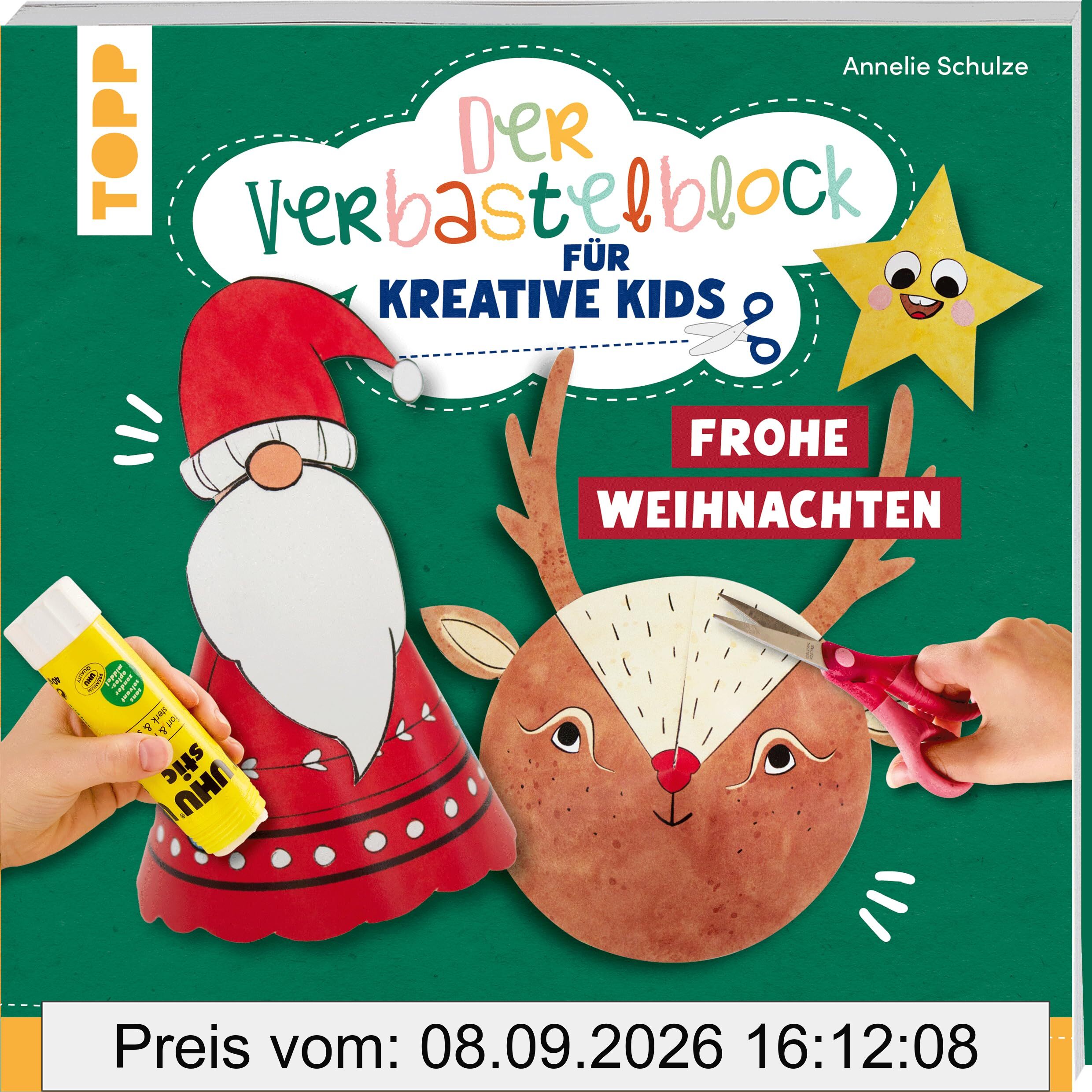 Der Verbastelblock für kreative Kids. Frohe Weihnachten: Förderung der Feinmotorik