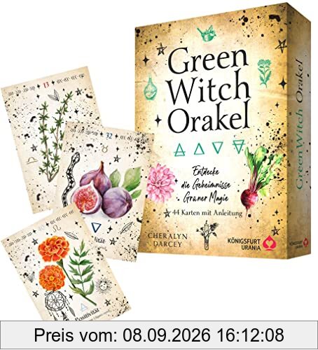 Green Witch Orakel - Entdecke die Geheimnisse Grüner Magie, 44 Karten mit Anleitung in hochwertiger Stülpdeckelschachtel
