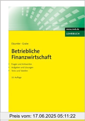 Binding : Broschiert, Edition : 10., vollst. überarb. Aufl., Label : NWB Verlag, Publisher : NWB Verlag, medium : Broschiert, numberOfPages : 524, publicationDate : 2013-04-19, authors : Klaus-Dieter Däumler, Jürgen Grabe, languages : german, ISBN : 3482564507