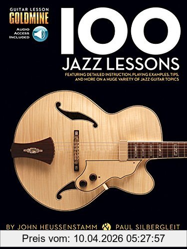 unbekannt 100 Jazz Lessons, Lehrmaterial, Cd Für Gitarre (Guitar Lesson Goldmine)