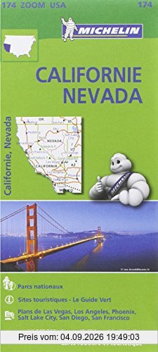 Carte Californie - Névada Michelin