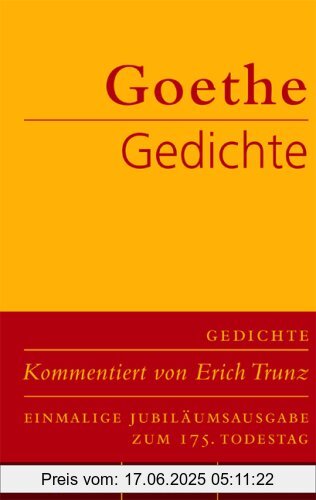 Binding : Gebundene Ausgabe, Edition : 1, Label : C.H.Beck, Publisher : C.H.Beck, medium : Gebundene Ausgabe, numberOfPages : 804, publicationDate : 2006-10-27, authors : Goethe, Johann Wolfgang von, publishers : Erich Trunz, languages : german, ISBN : 340655248X