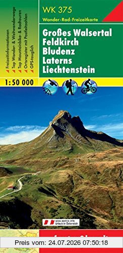 Freytag-Berndt und Artaria Kg Freytag Berndt Wanderkarten, Wk 375, Großes Walsertal-Feldkirch-Bludenz-Laterns-Liechtenstein, Gps - Maßstab 1, 50 000 (freytag & Berndt