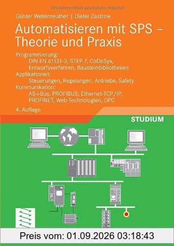 Automatisieren mit SPS - Theorie und Praxis: Programmierung: DIN EN 61131-3, STEP7, CoDeSys, Entwurfsverfahren, Bausteinbibliotheken. Applikationen: ... OPC (Viewegs Fachbücher der Technik)