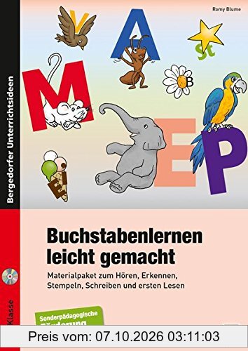 Buchstabenlernen leicht gemacht: Materialpaket zum Hören, Erkennen, Stempeln, Schreiben und ersten Lesen (1. und 2. Klasse)
