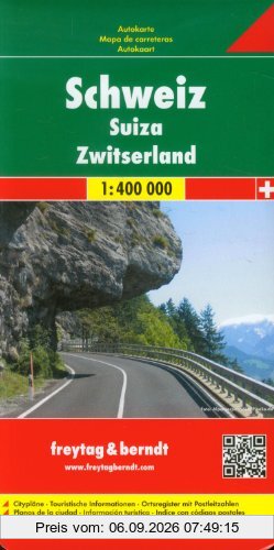 Freytag Berndt Autokarten, Schweiz - Maßstab 1:400 000