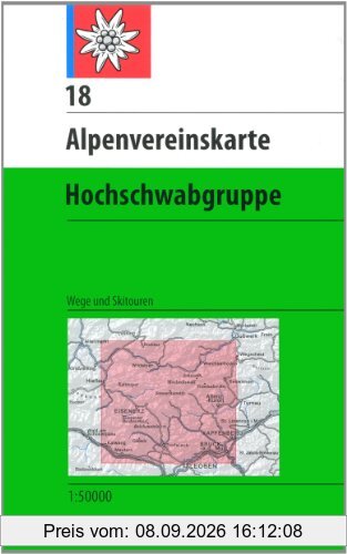 Hochschwabgruppe: Wege und Skitouren - Topographische Karte 1:50000
