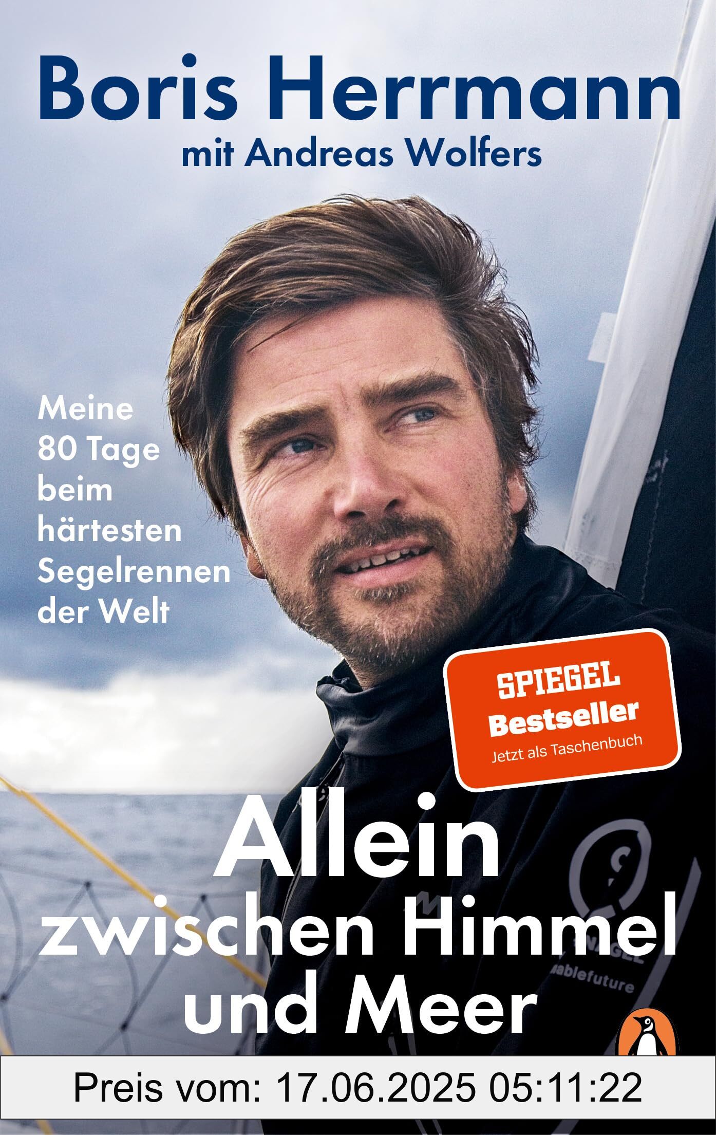 Brand : PENGUIN VERLAG, Binding : perfect, Edition : Erstmals im TB, Label : Allein zwischen Himmel und Meer : Meine 80 Tage beim härtesten Segelrennen der Welt - Der Bestseller jetzt im Paperback : Boris Herrmann über seine ... Vendée Globe 2020/21. Mit zahlreichen Bildern, medium : perfect, numberOfPages : 320, publicationDate : 2024-10-16, releaseDate : 2024-10-16, languages : german, ISBN : 3328109870